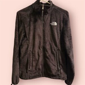 The North Face Women's Osito Jacket Black Pattern Fleece Zip Hand Pockets Sz S